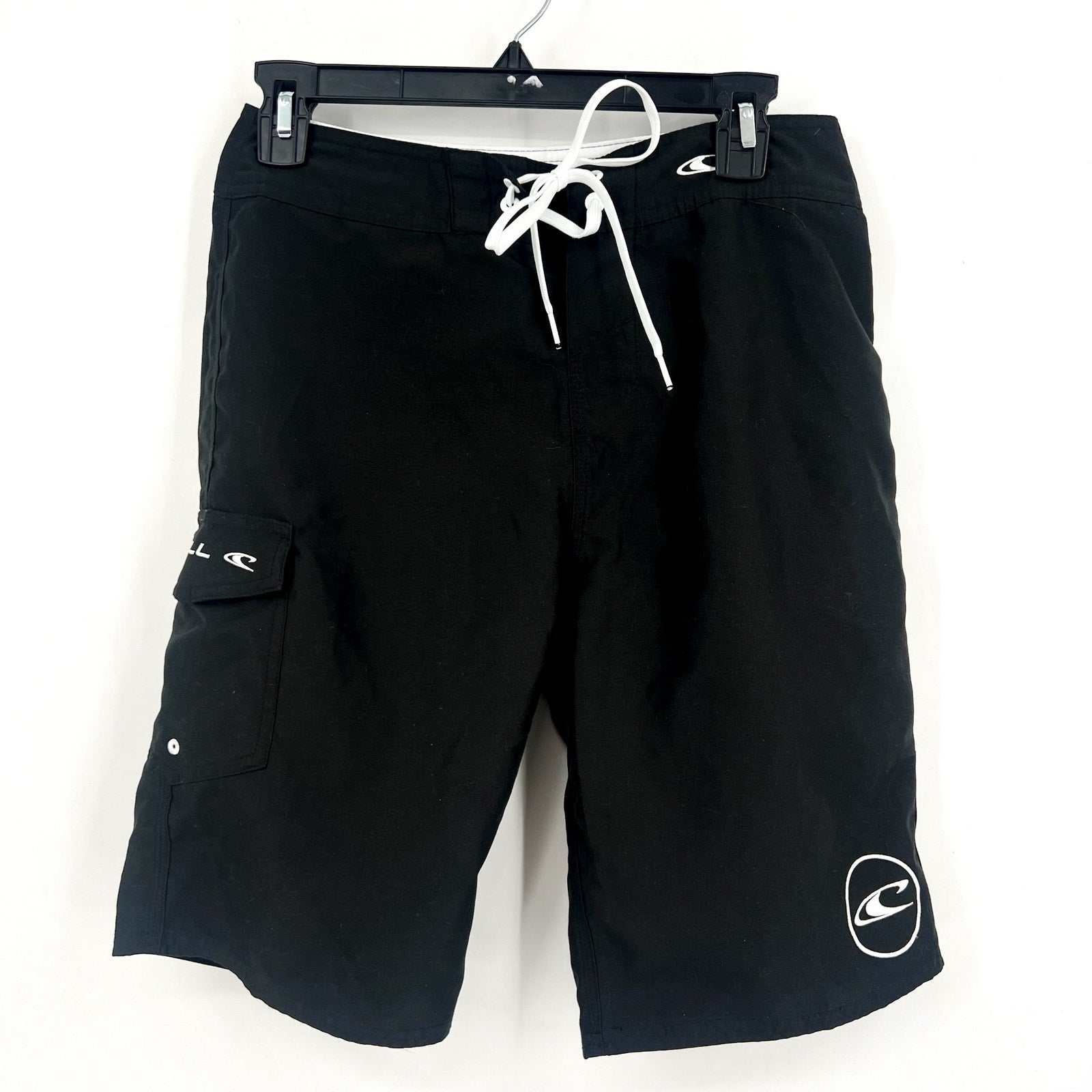 O'NEILL Men's Santa Cruz Solid 2.0 Boardshorts Size 28 Small Black White NWOT