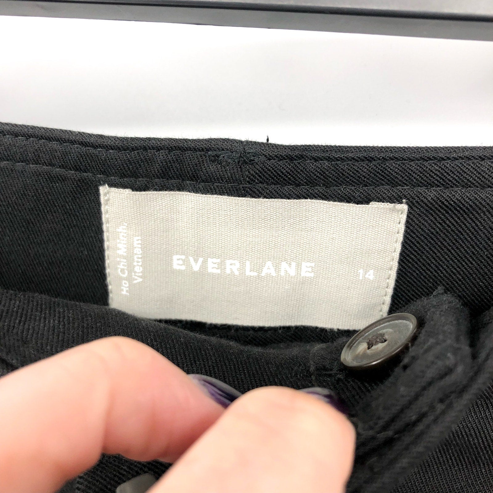 EVERLANE Women's The Way High Draper Tapered Pants Size 14 Black Tencel NWT