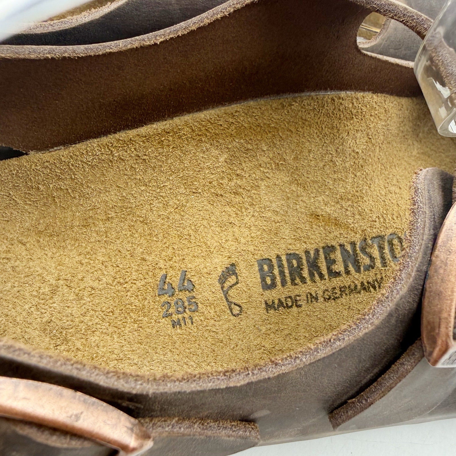Birkenstock Mens Milano Sandals EU 44 US 11 Habana Brown Oiled Leather NWOB