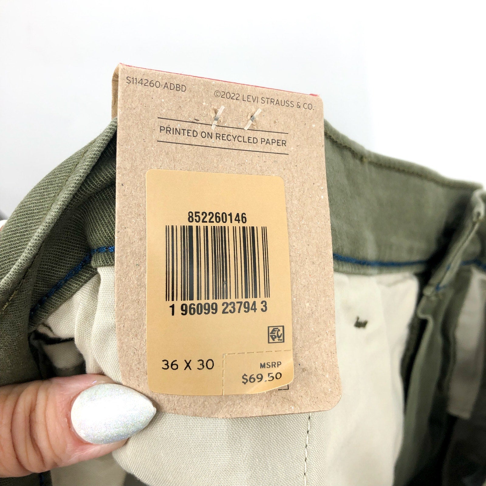 LEVI'S Men's XX Chino Standard Taper Pants 36x30 Olive Green NWT 85226-0146