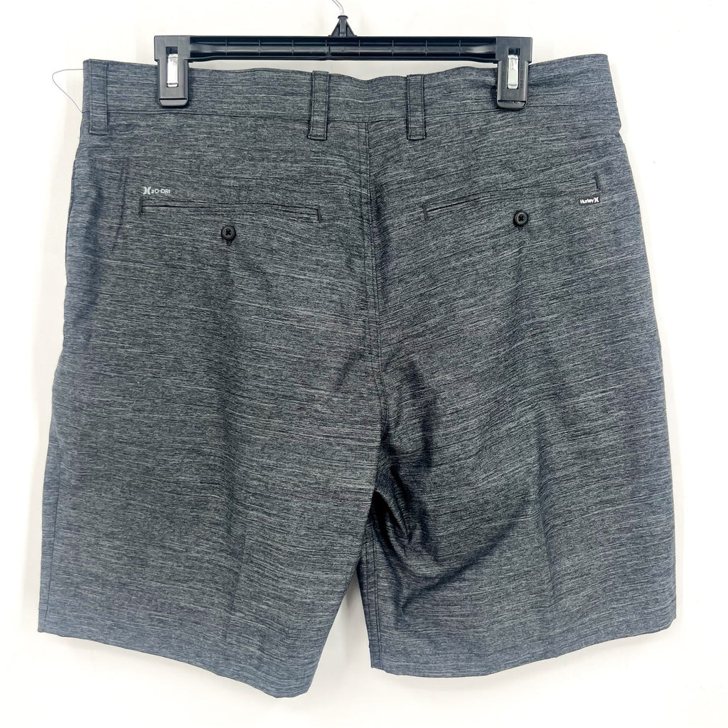 HURLEY Mens H2O-Dri Breathe 19" Walk Shorts Size 32 Black Heather 7" Inseam NWT