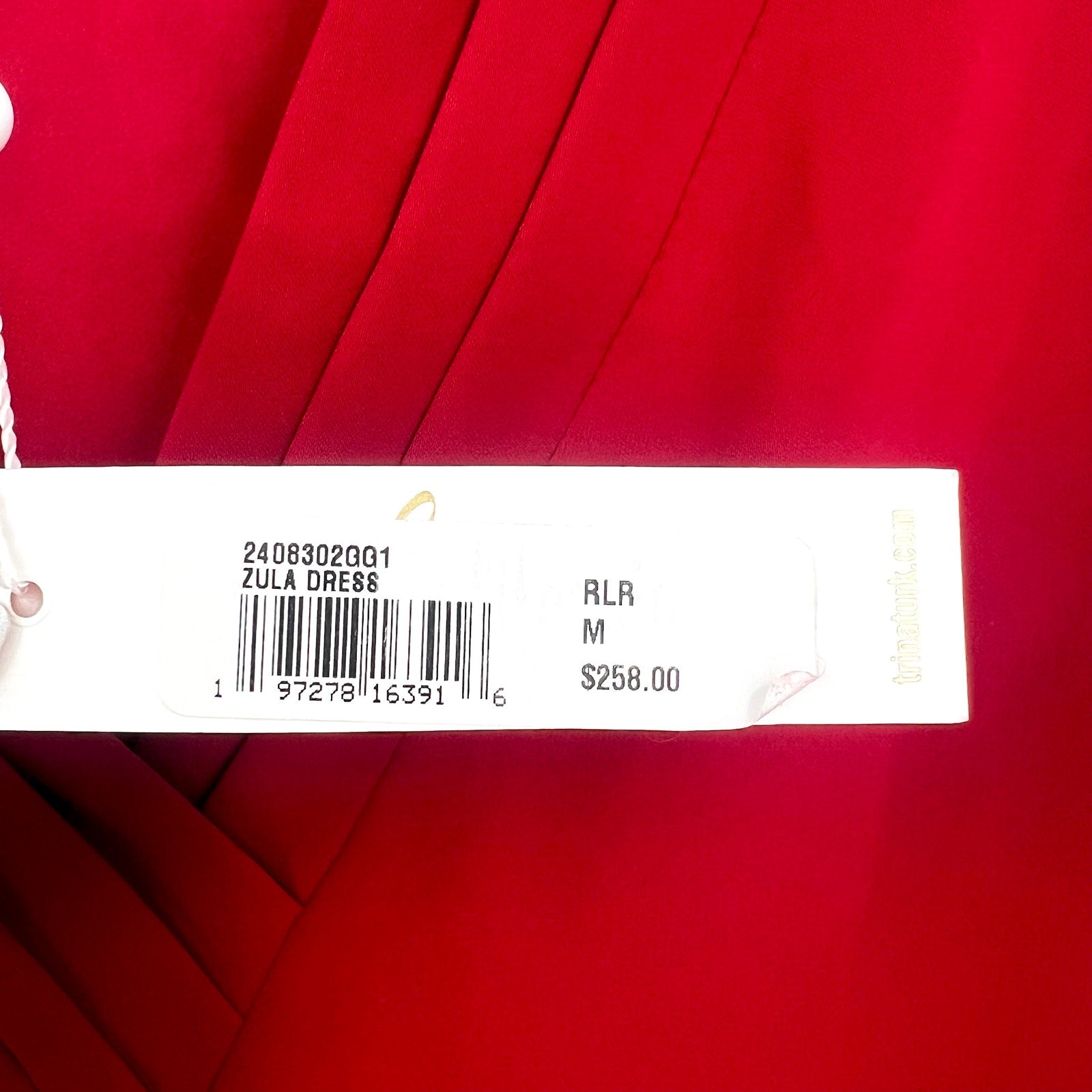 TRINA TURK Womens Zula Casual Midi Dress US Medium Red Pleated Cap Sleeve NWT