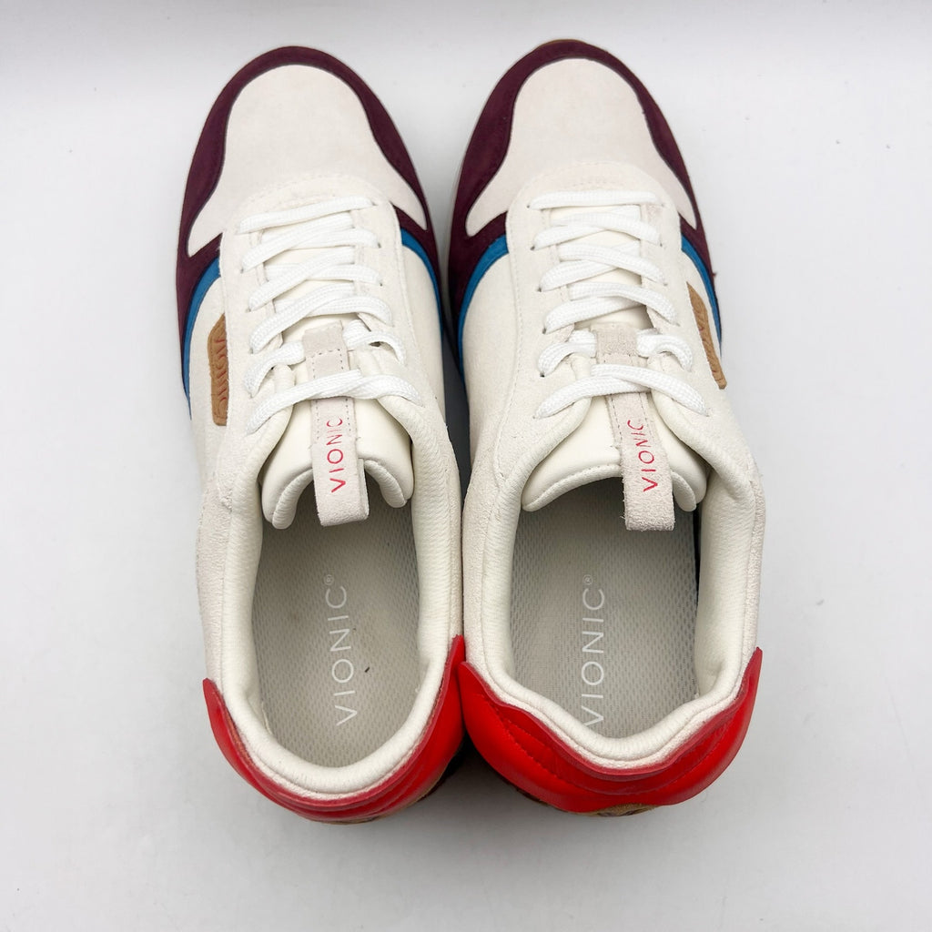 Vionic Womens Monarch Casual Sneakers Size 10 EU 41 Off White Multi Suede NIB