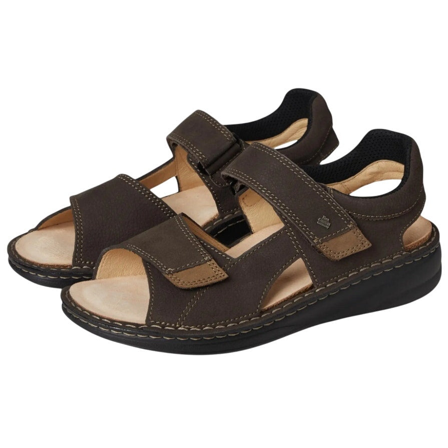 Finn Comfort Womens Skiathos Sandals EU 45 US 11 Brown Nubuck Leather NIB