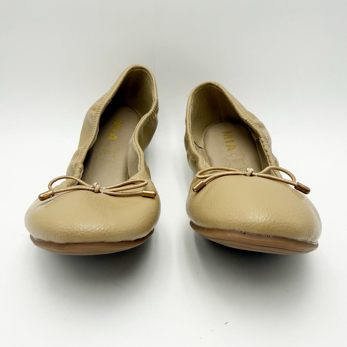 MIA Womens URI Ballet Flats Size 9 M Tan Beige Leather NWOB