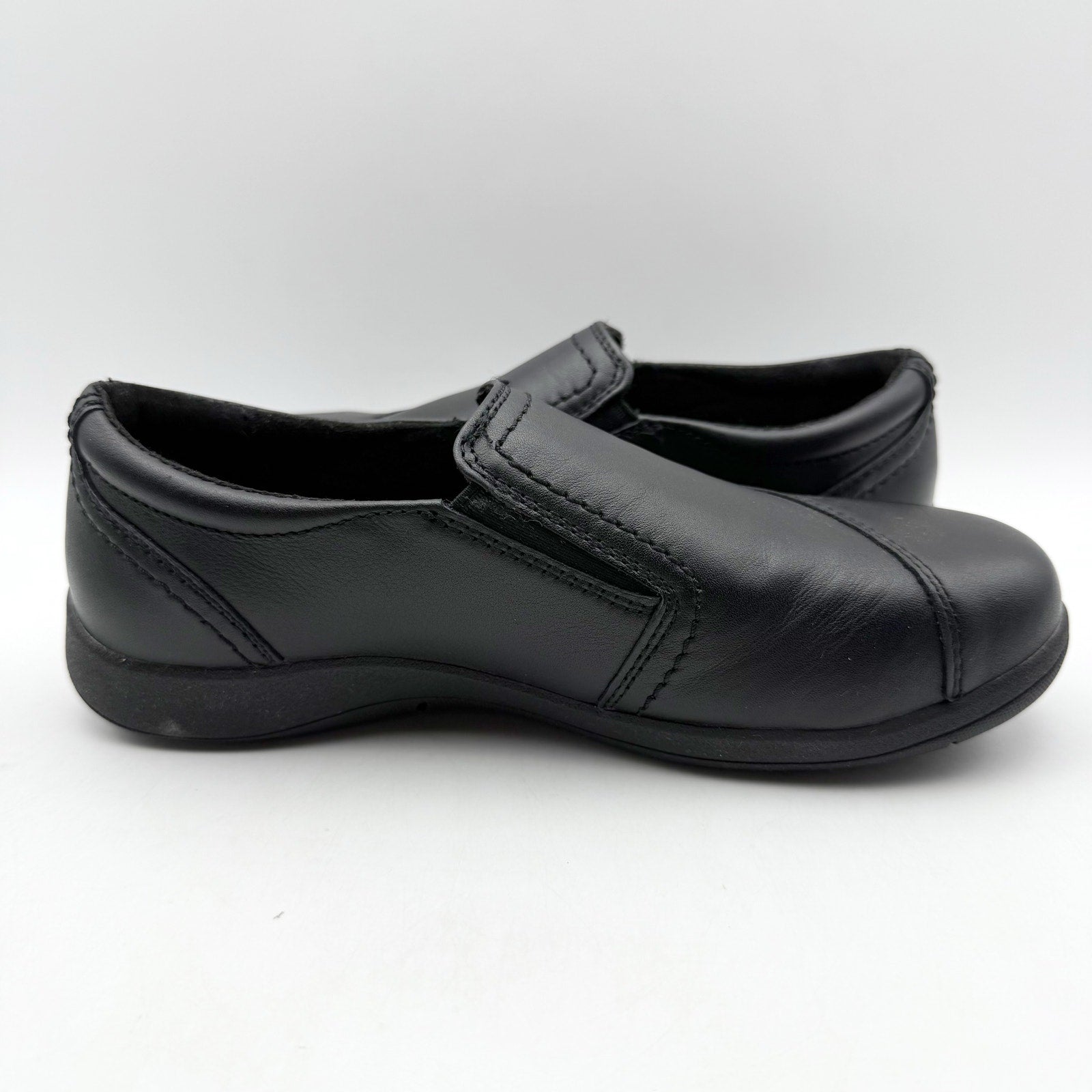 Rockport Womens Daisey Work Slip-On Shoe US 5.5 Wide Black Leather Alloy Toe NIB