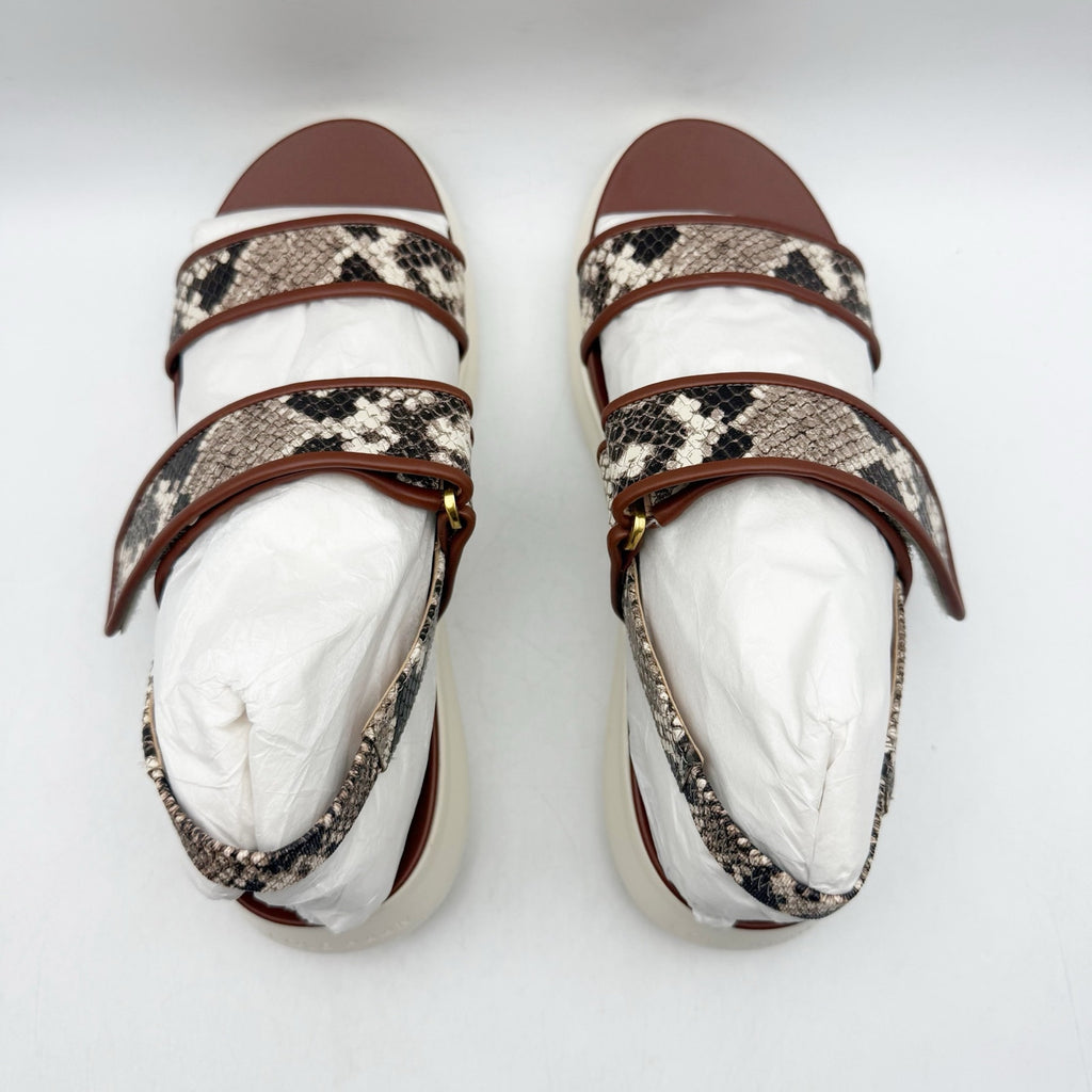 Cole Haan Womens Zerogrand Meritt Sandals Size 6 Brown Snake Print Leather NWOB