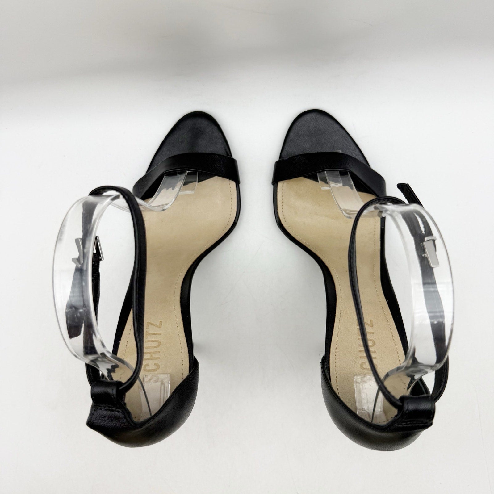 SCHUTZ Womens Cadey Lee Heeled Sandals US 8 B Black Leather NWOB