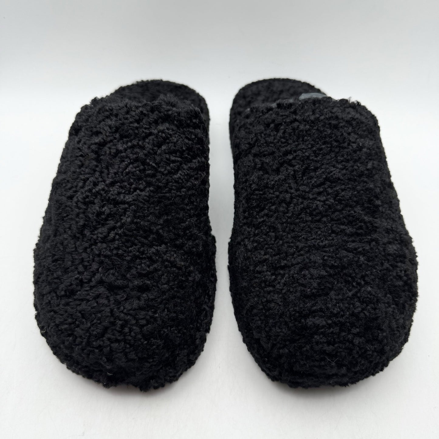 FitFlop Womens Iqushion D-Luxe Padded Teddy Mules US 9 Black Fleece NIB