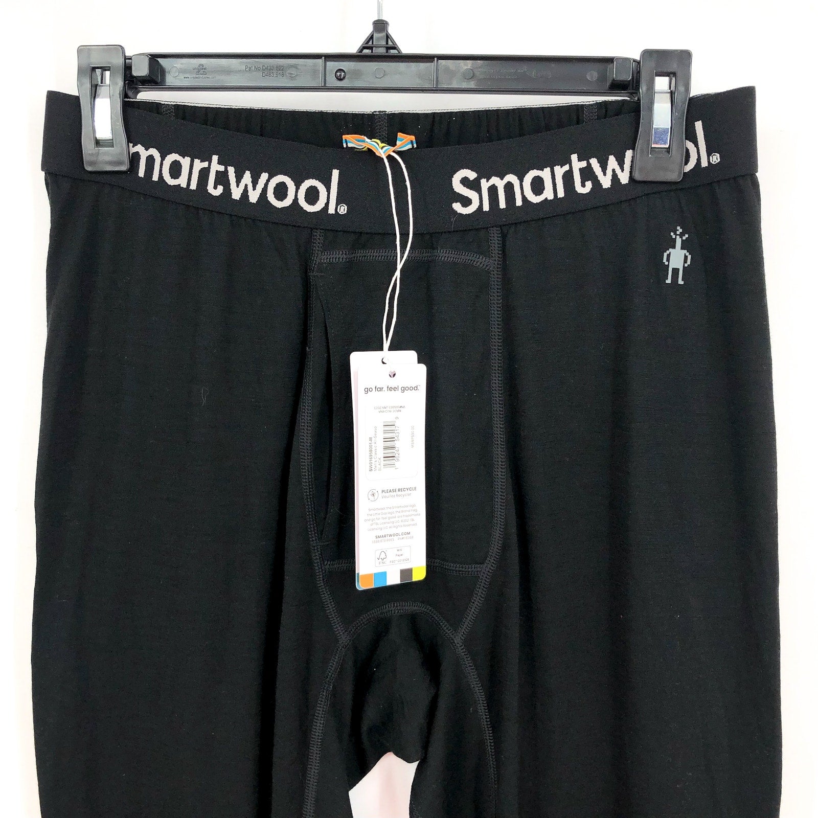 A5801. SMARTWOOL- MENS MEDIUM- Classic All Season Merino Bottom Black Base Layer NWT