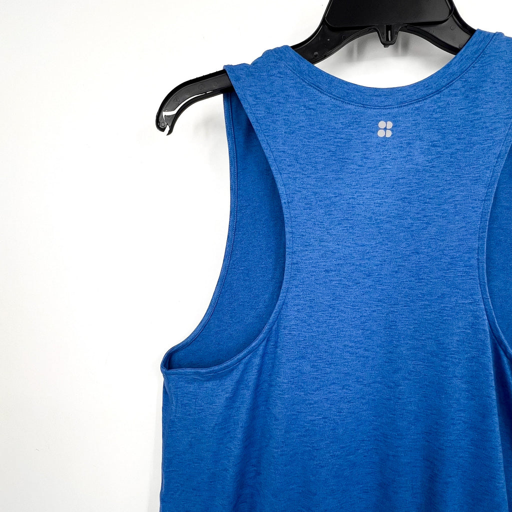 SWEATY BETTY Women's Gary Sleeveless Romper Large US 10 Oxford Blue Marl NWT
