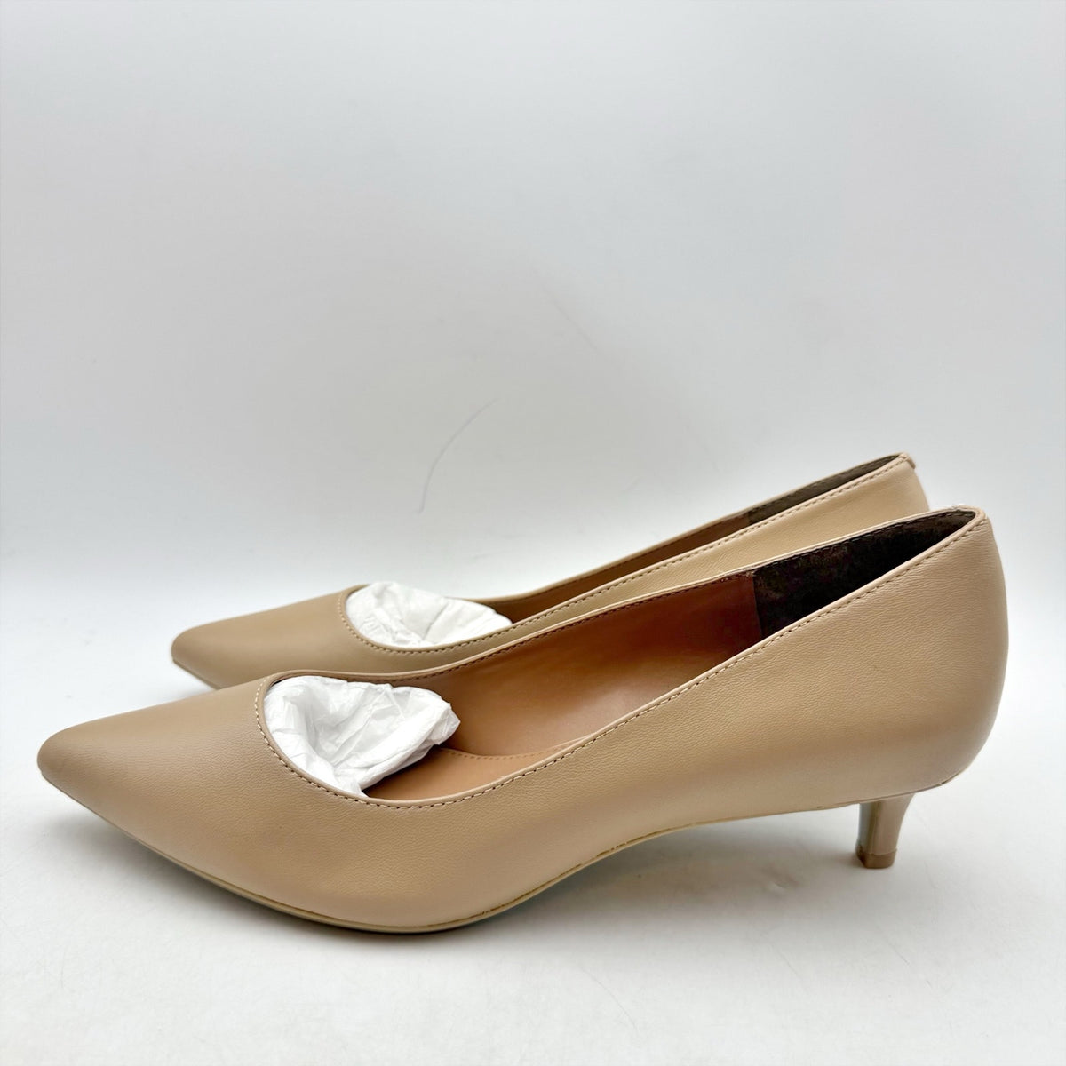 Calvin Klein Womens Gabrianna Pumps Size 9.5 M Sand Beige Leather Heels NWOB