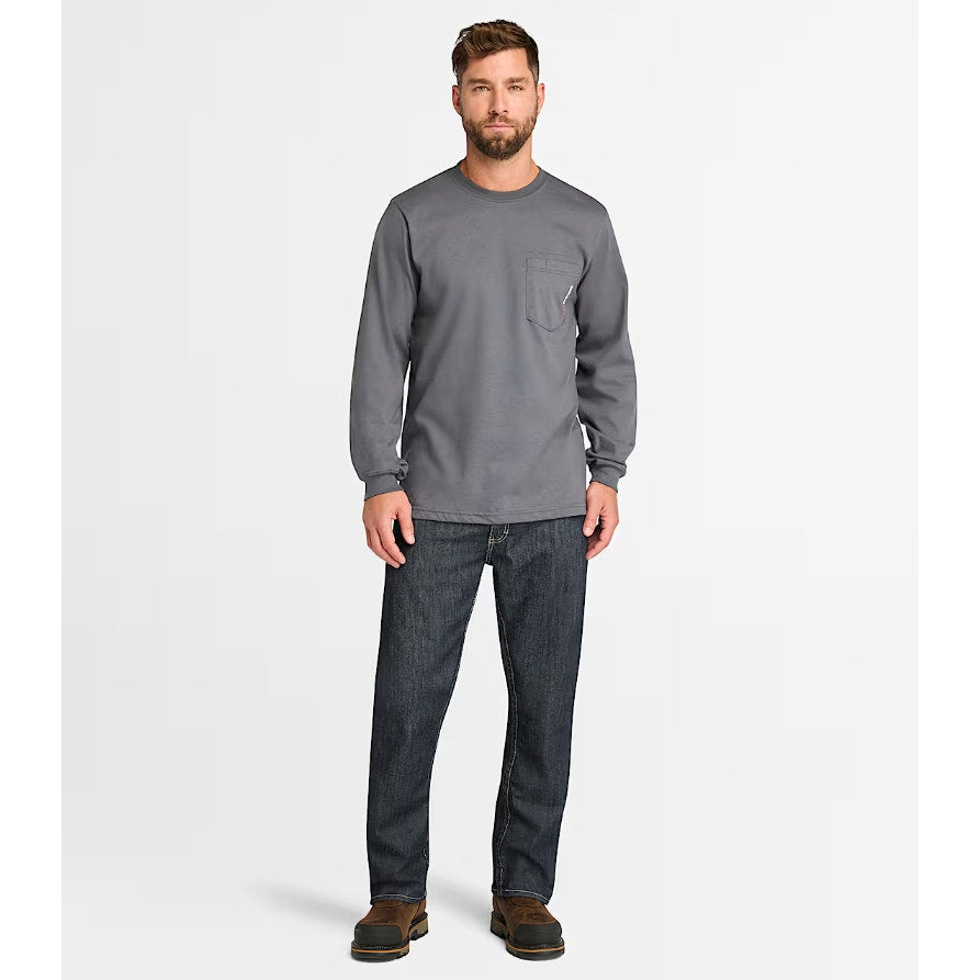 TIMBERLAND PRO Mens Cotton Core Flame-Resistant LS T-Shirt Large Gray NWT