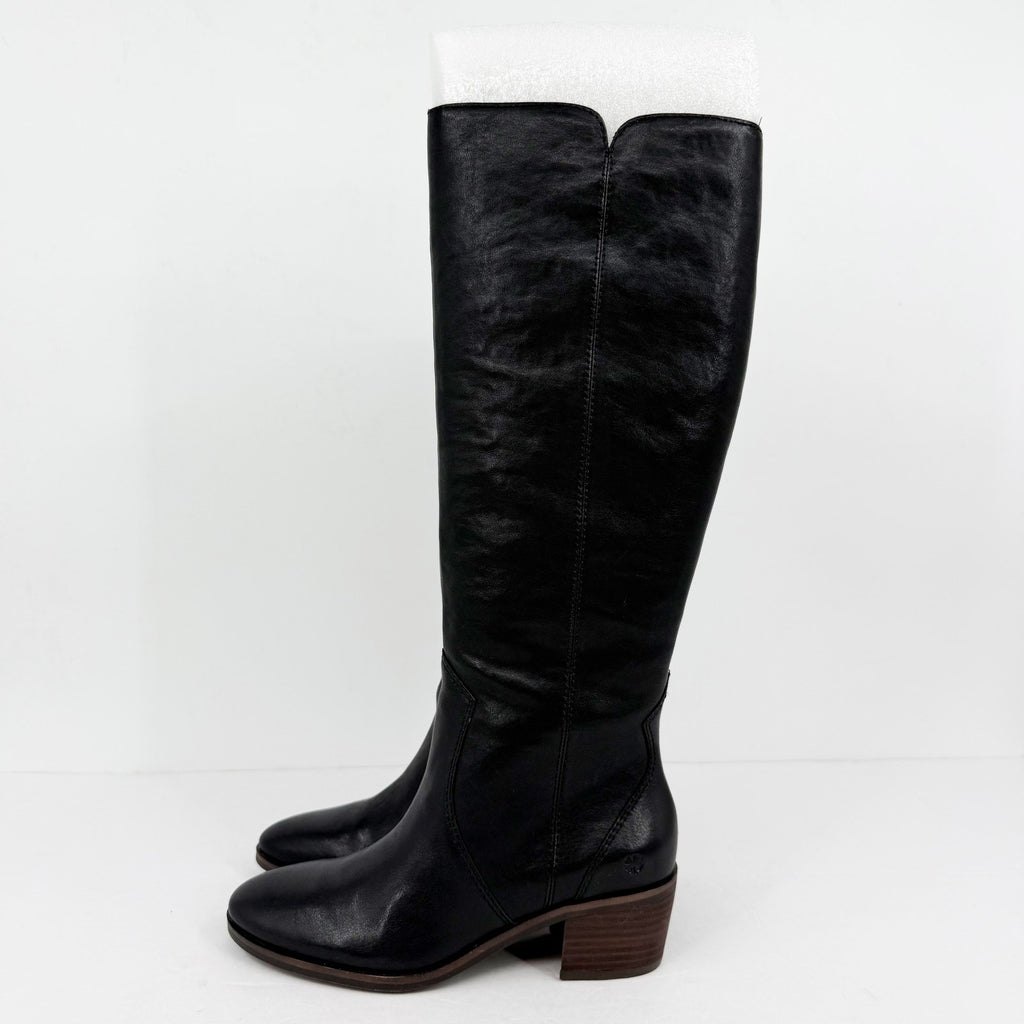 Lucky Brand Womens Cashlin Heeled Knee High Boots Size 6.5 M Black Leather NIB