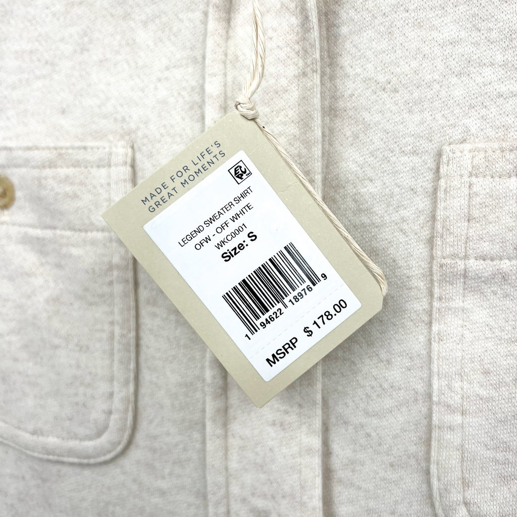 FAHERTY Men's Legend Sweater Shirt Small Off White Heather Long Sleeve NWT