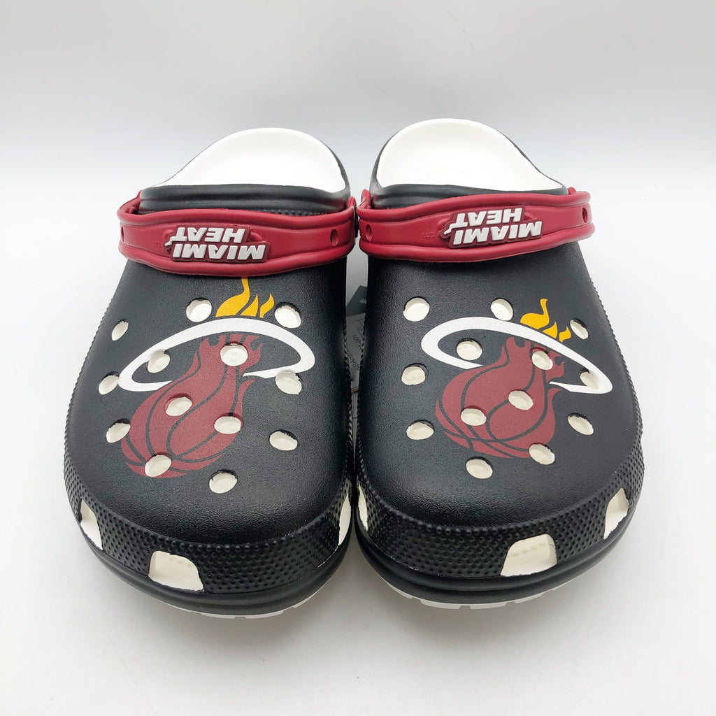 Crocs Mens NBA Miami Heat Classic Clog US 11 EU 42-43 Black Red NWT