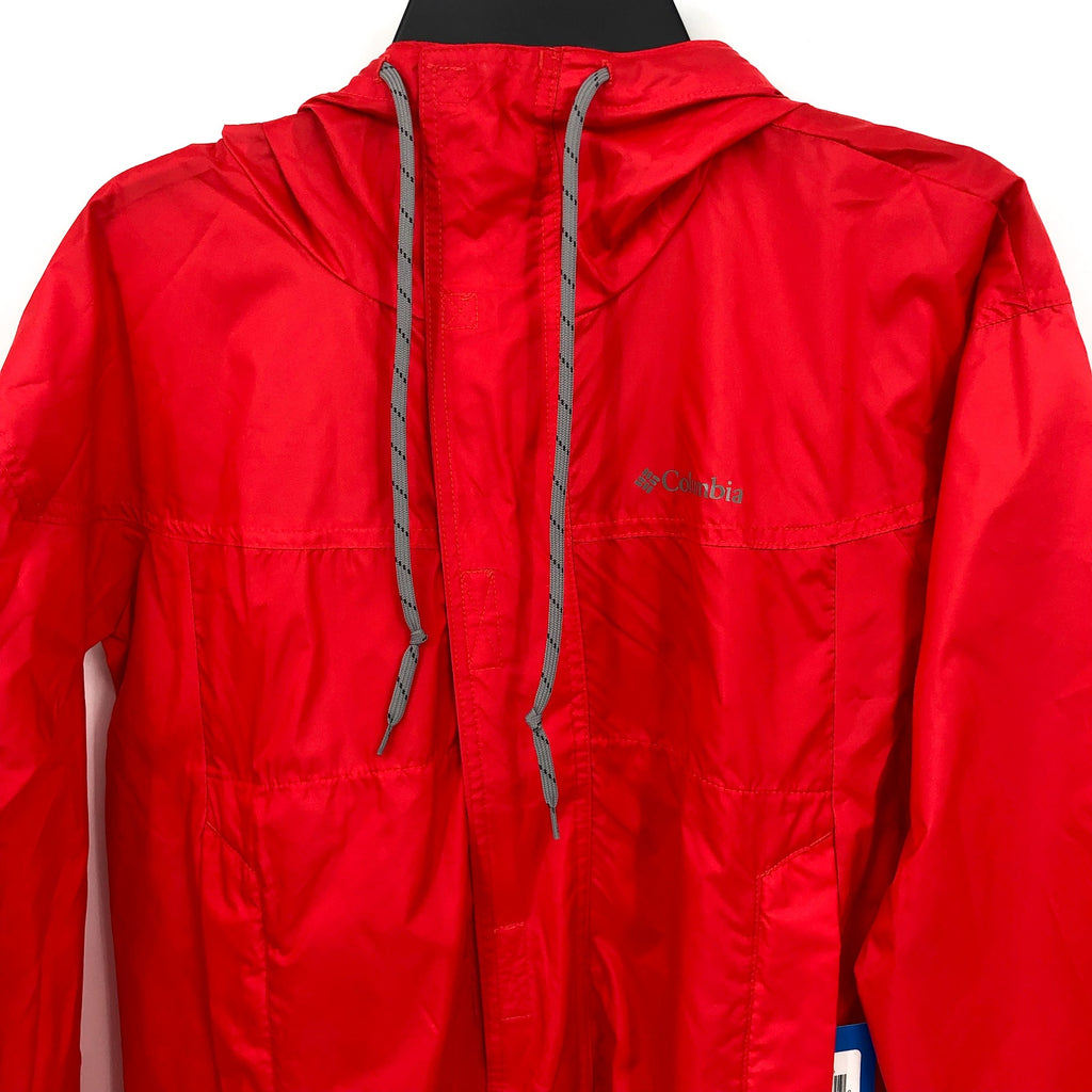 Columbia Womens Flash Challenger Windbreaker Jacket Small Red Hooded NWT