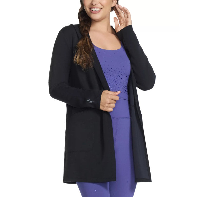 SKECHERS Women's Skechluxe Elevate Restful Hoodigan Jacket XS Black NWT