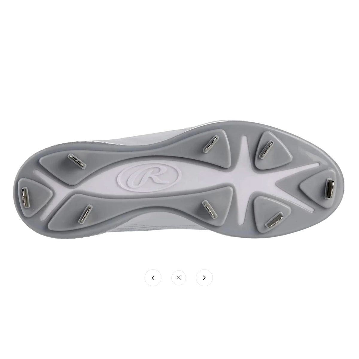 Rawlings Men Bullpen Low Baseball Cleats Size 13 White Gray Metal T4595 NWOB