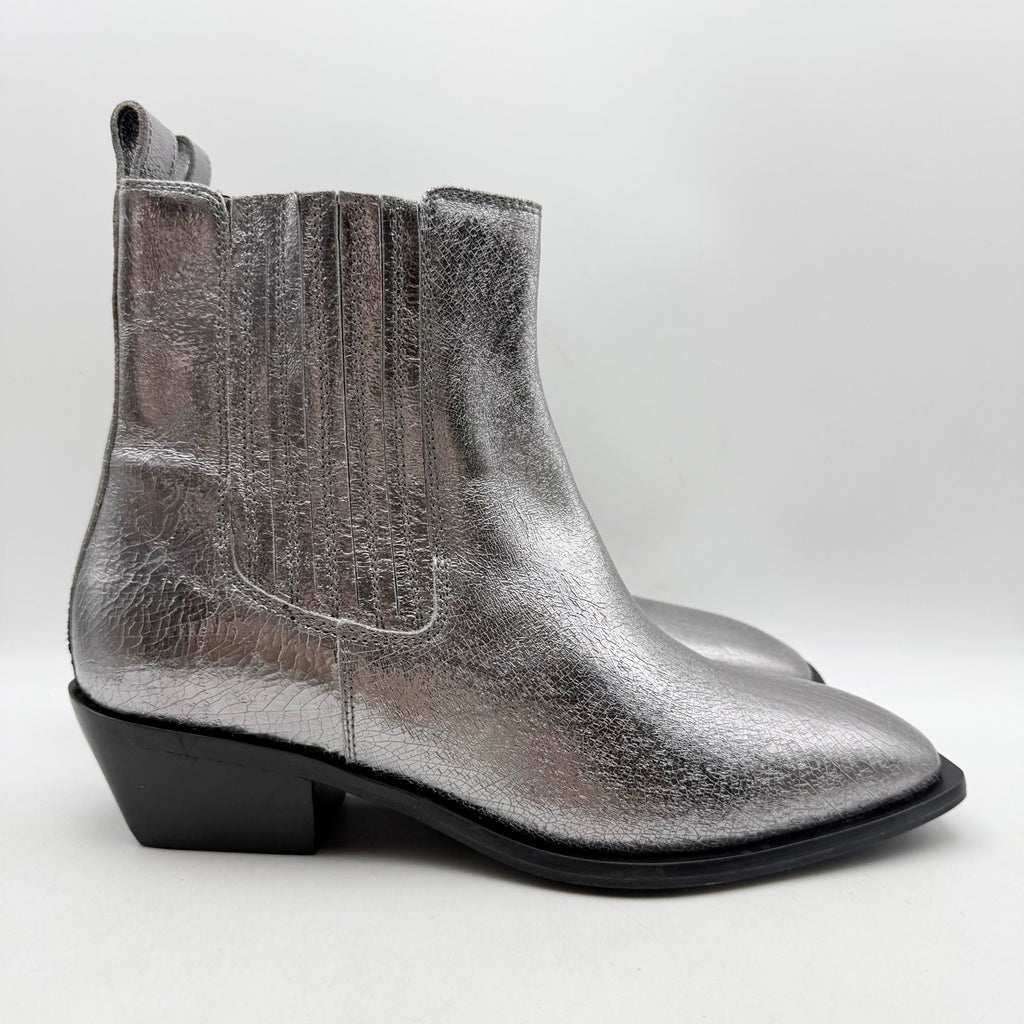 Seychelles Womens Hold Me Down Chelsea Ankle Boots US 10 Silver Leather NWOB