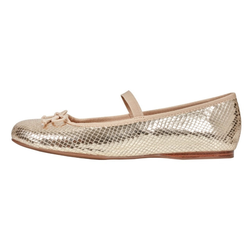 Bandolino Womens Phalon Flats Size 9 M Gold Snake Print NIB