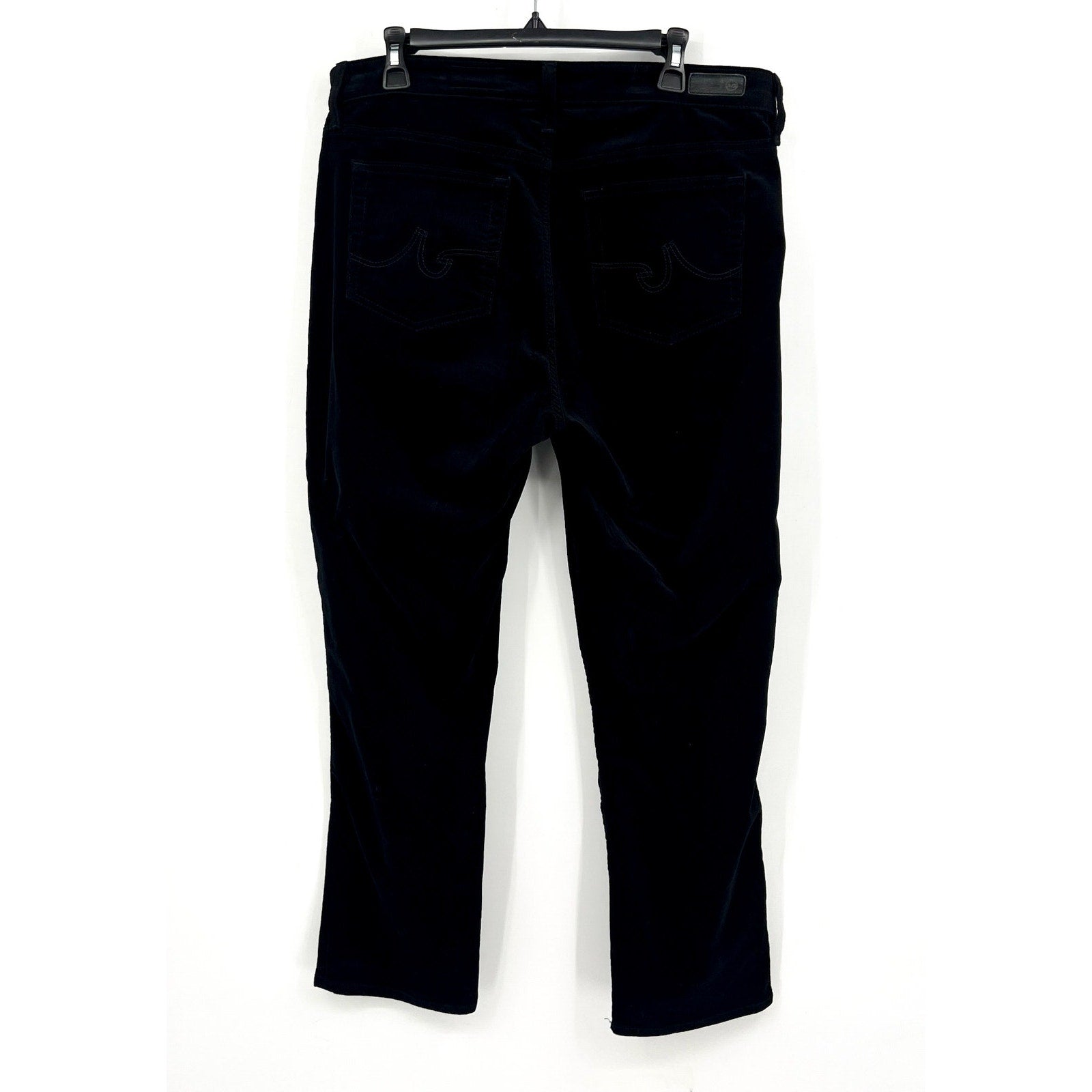 AG ADRIANO GOLDSCHMIED Mari Velvet Slim Straight Jeans SIZE 33 US 16 Black NWOT