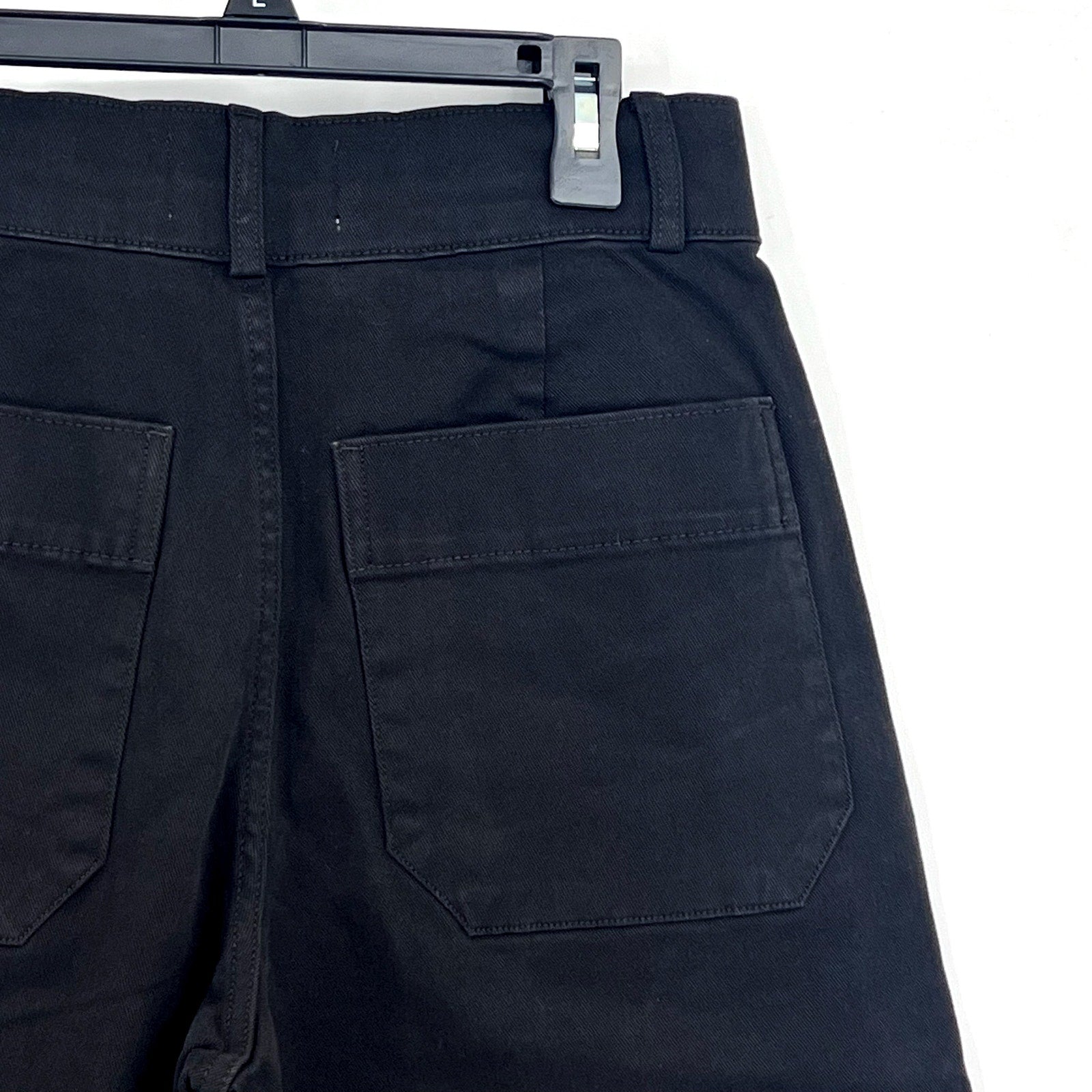 EVERLANE Womens Organic Wide-Leg Crop Pants Size 6 Black Chino Stretch Twill NWT