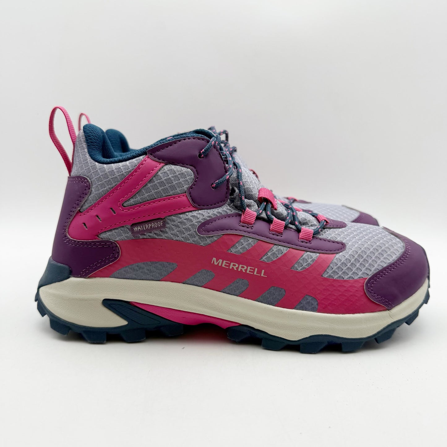 Merrell Kids Moab Speed 2 Mid Hiking Sneakers US 7 M Pink Purple Waterproof NIB