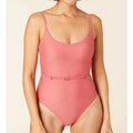 ANDIE SWIM Riviera One Piece Swimsuit Medium 8-10 Punch Pink Belted Scoop NWT