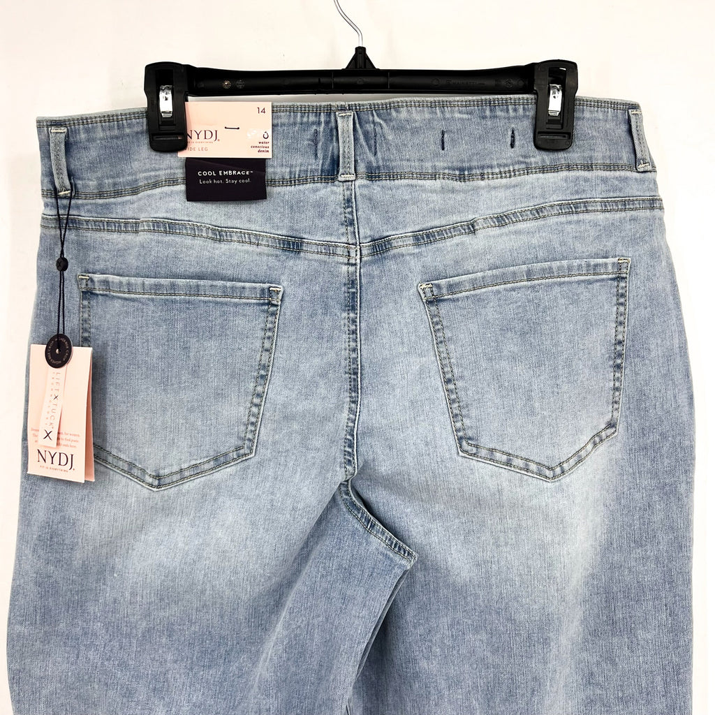NYDJ Womens Major Wide Leg Capri Jeans Size 14 Daybreak Light Blue NWT