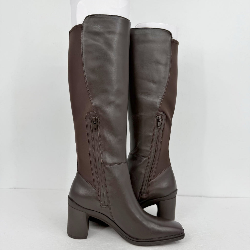 Naturalizer Womens Axel Knee High Boots US 6.5 M Brown Waterproof Leather NIB