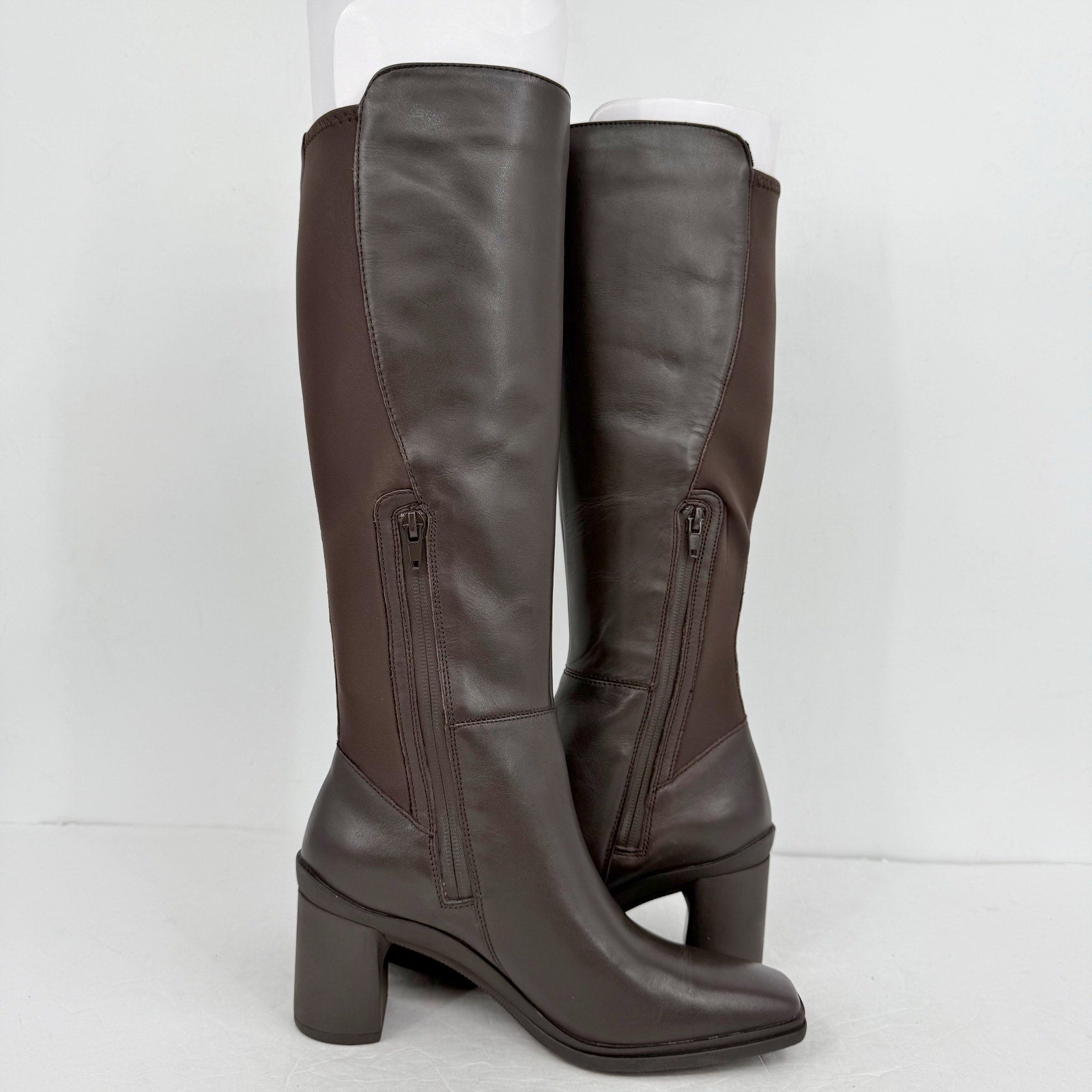 Naturalizer Womens Axel Knee High Boots US 6.5 M Brown Waterproof Leather NIB