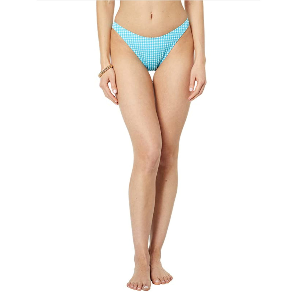 LILLY PULITZER Pico High-Cut Bikini Bottom SIZE 8 Blue Oasis Gingham NWT