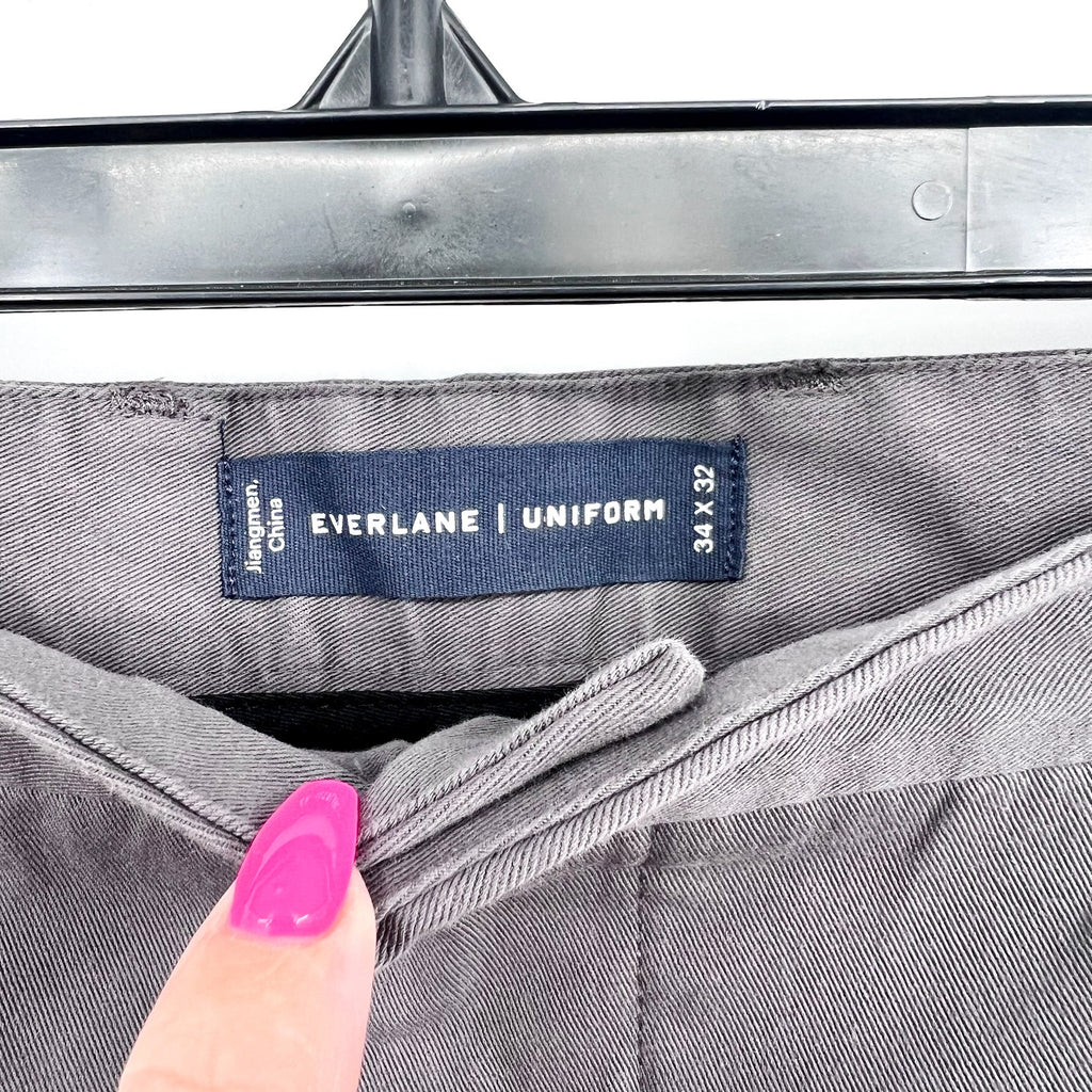 EVERLANE Men's The Performance Chino Pants 34x32 Slate Grey Uniform NWT