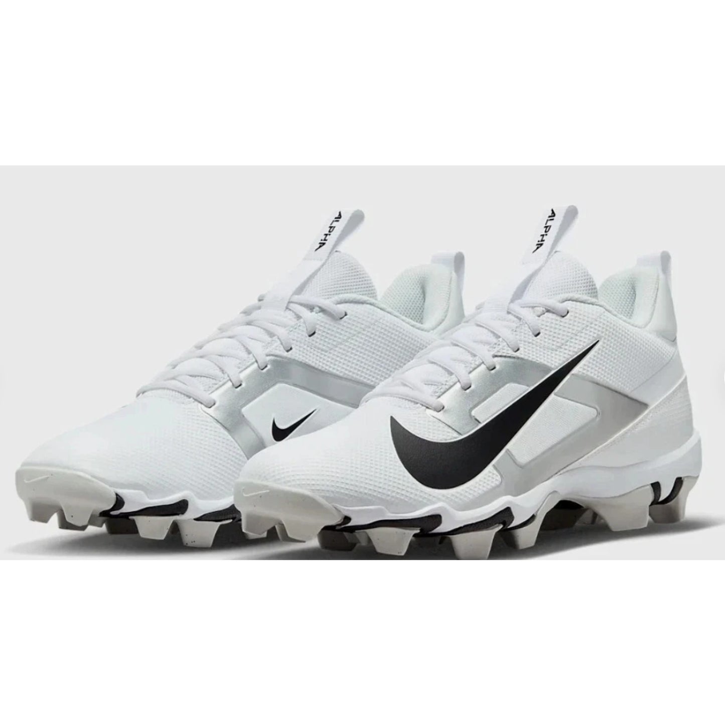 Nike Mens Alpha Menace 4 Shark Football Cleats Size 10 White Black NWOB