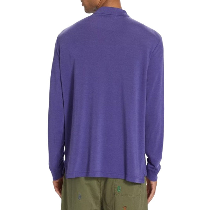 OUTDOOR VOICES Men's Birdie Long Sleeve Polo Shirt XXS Purple DriRELEASE NWT