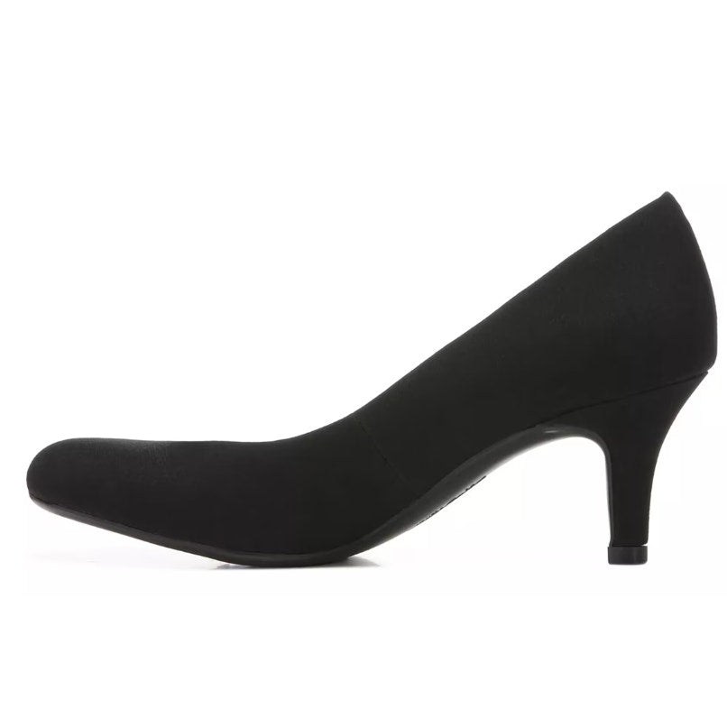 LifeStride Womens Parigi Pumps Size 9 Wide EU 40 Black Microfiber Heels NIB