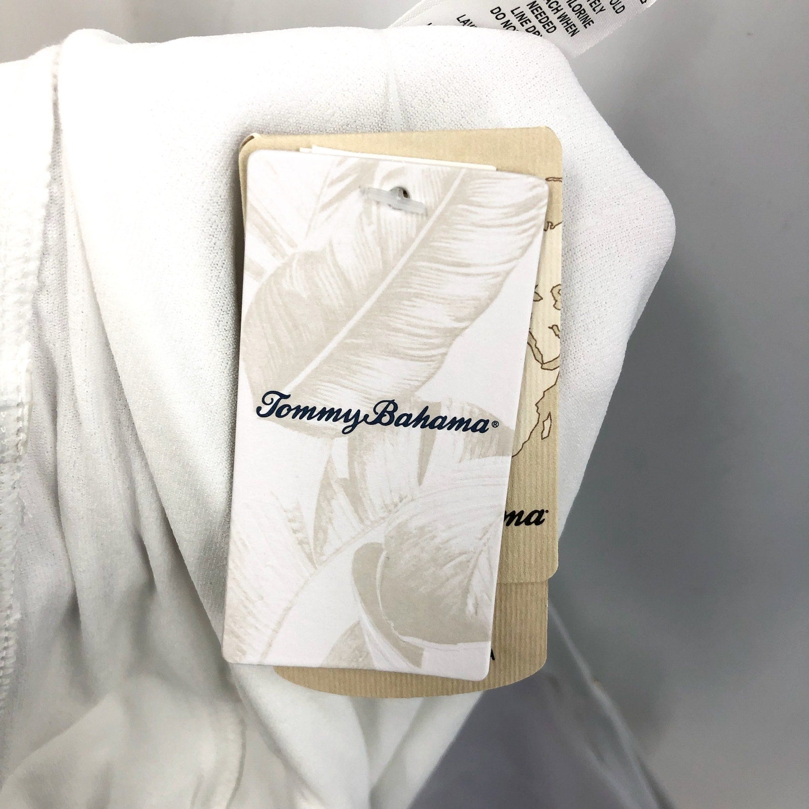 Tommy Bahama Womens Pearl Cross Front One-Piece Swimsuit Size 16 White OTS NWT