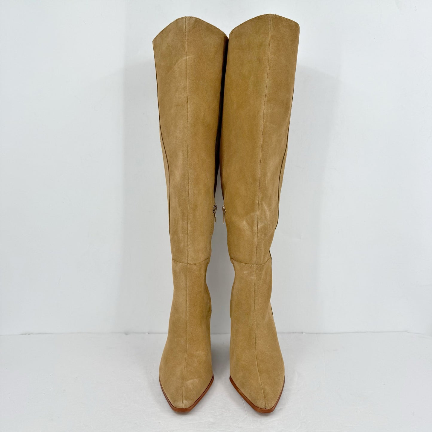 Vince Camuto Womens Tiasie Over the Knee Wedge Boots US 11 M Tan Suede NWOB