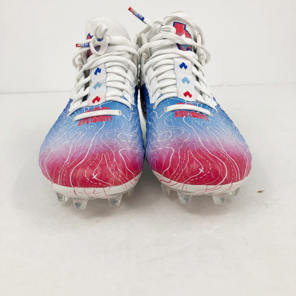 Under Armour Spotlight Clone 4 MC TX Football Cleats Mens 14 White Blue NWOB