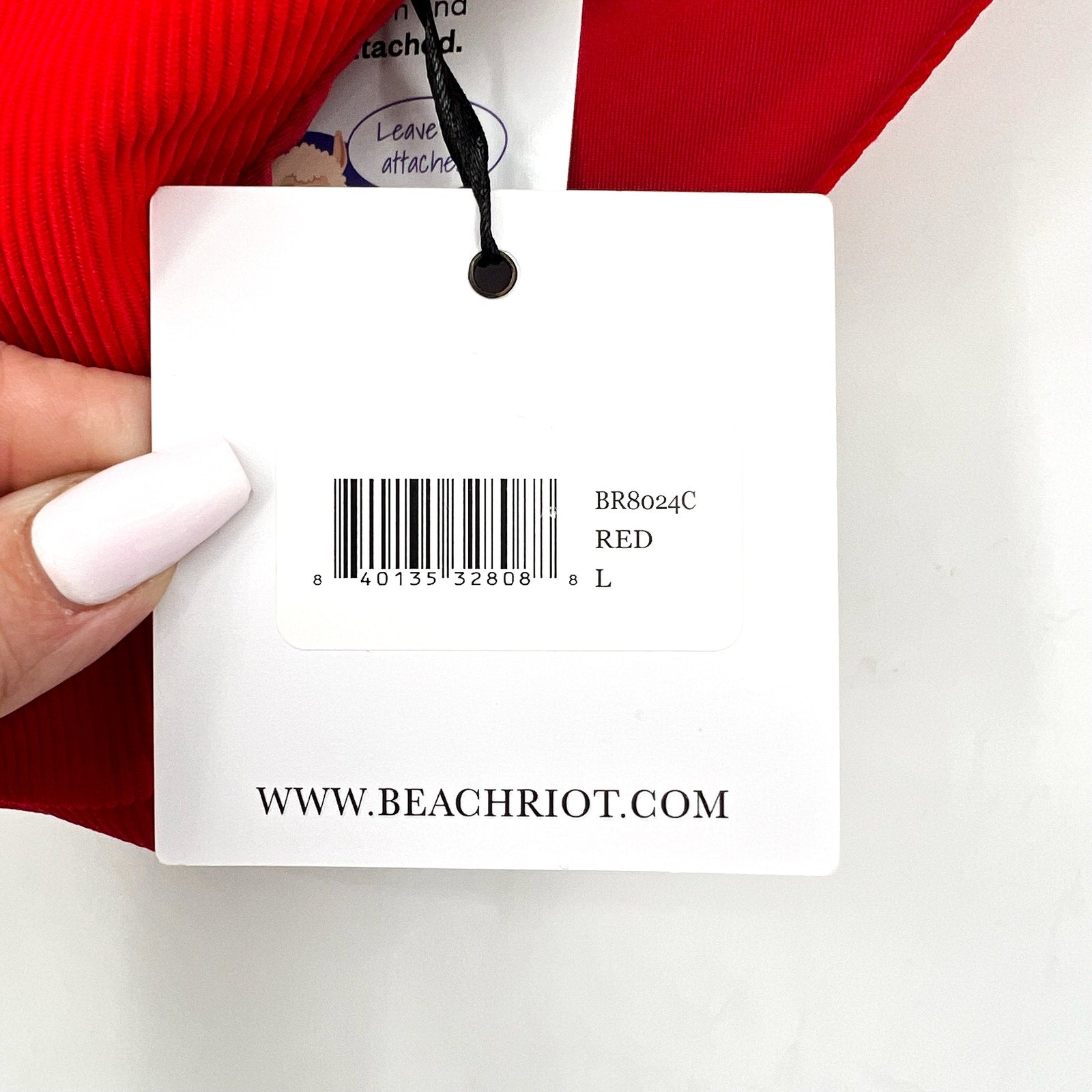 BEACH RIOT Women's Highway Bikini Bottom Large Red Ribbed Knit NWT