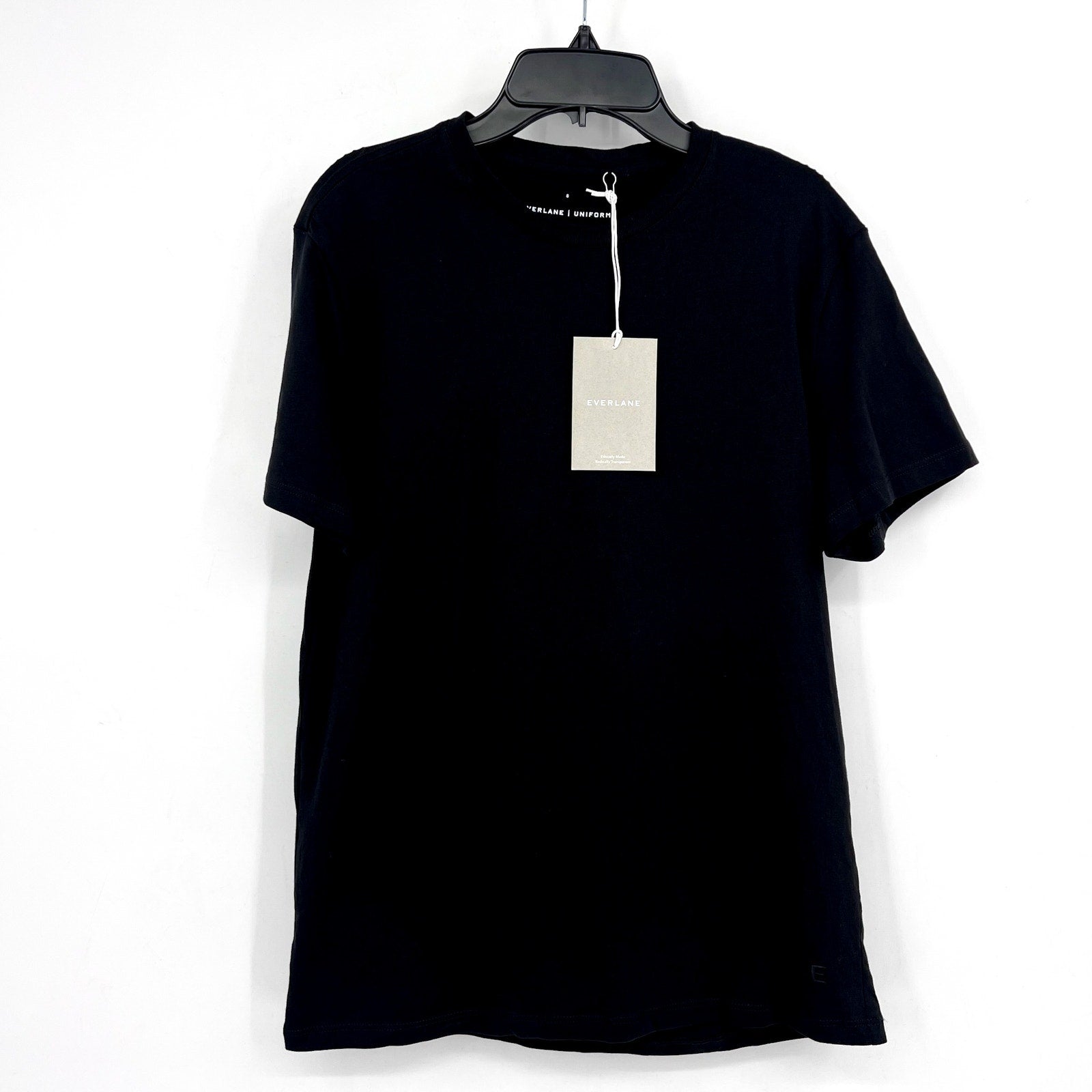 EVERLANE Men's Uniform The Organic Cotton Crew Small Black Short Sleeve NWT