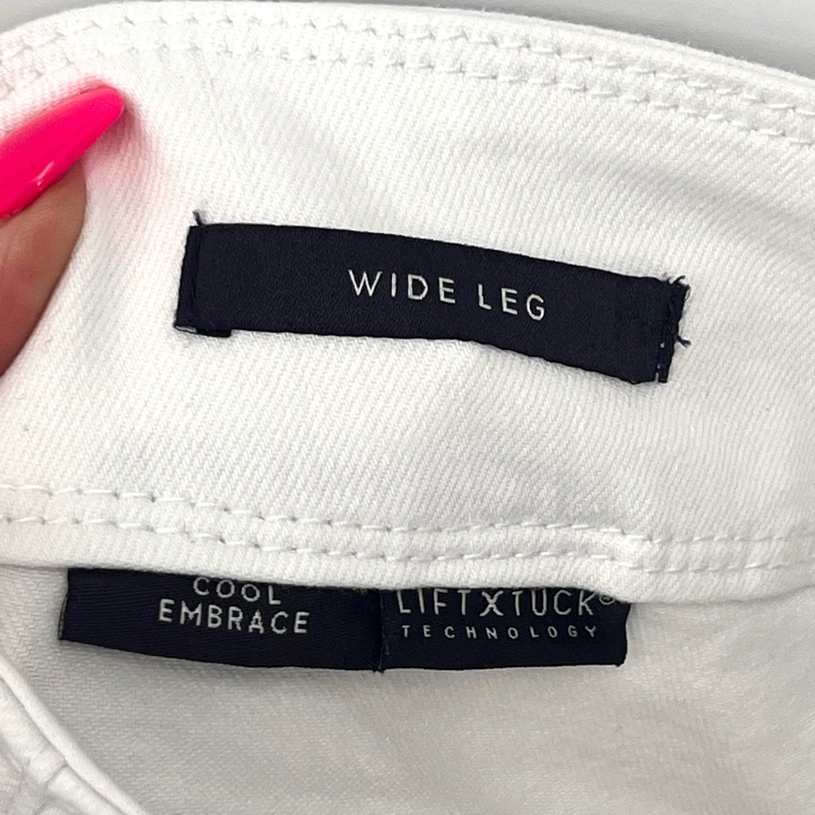 NYDJ Womens Cool Embrace Wide Leg Crop Jeans 12 PETITE Optic White NWT