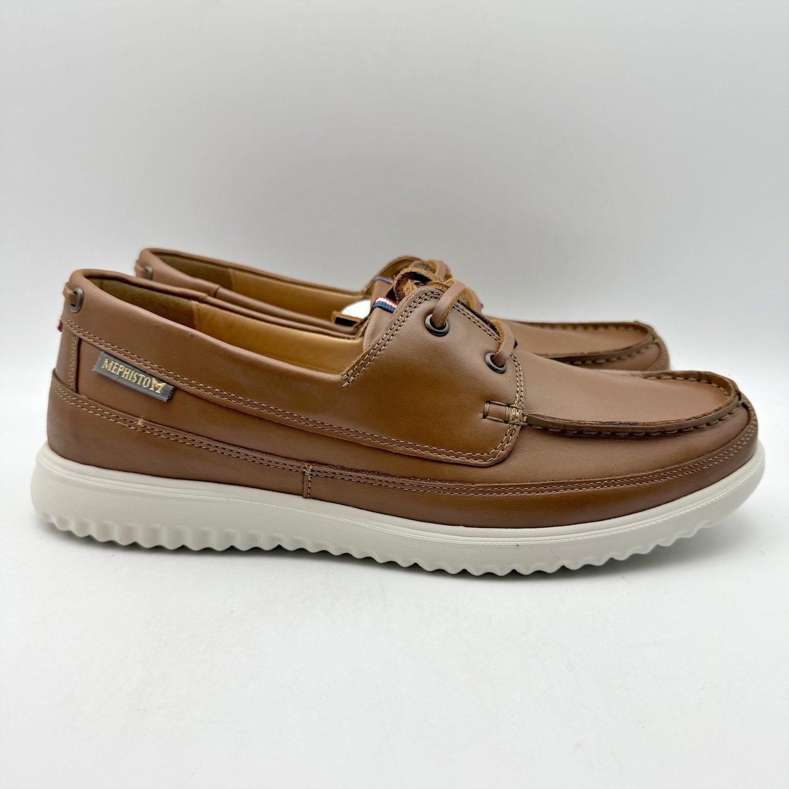 Mephisto Mens Trevis Boat Shoes US 7.5 EU 41.5 Brown Leather NWOB