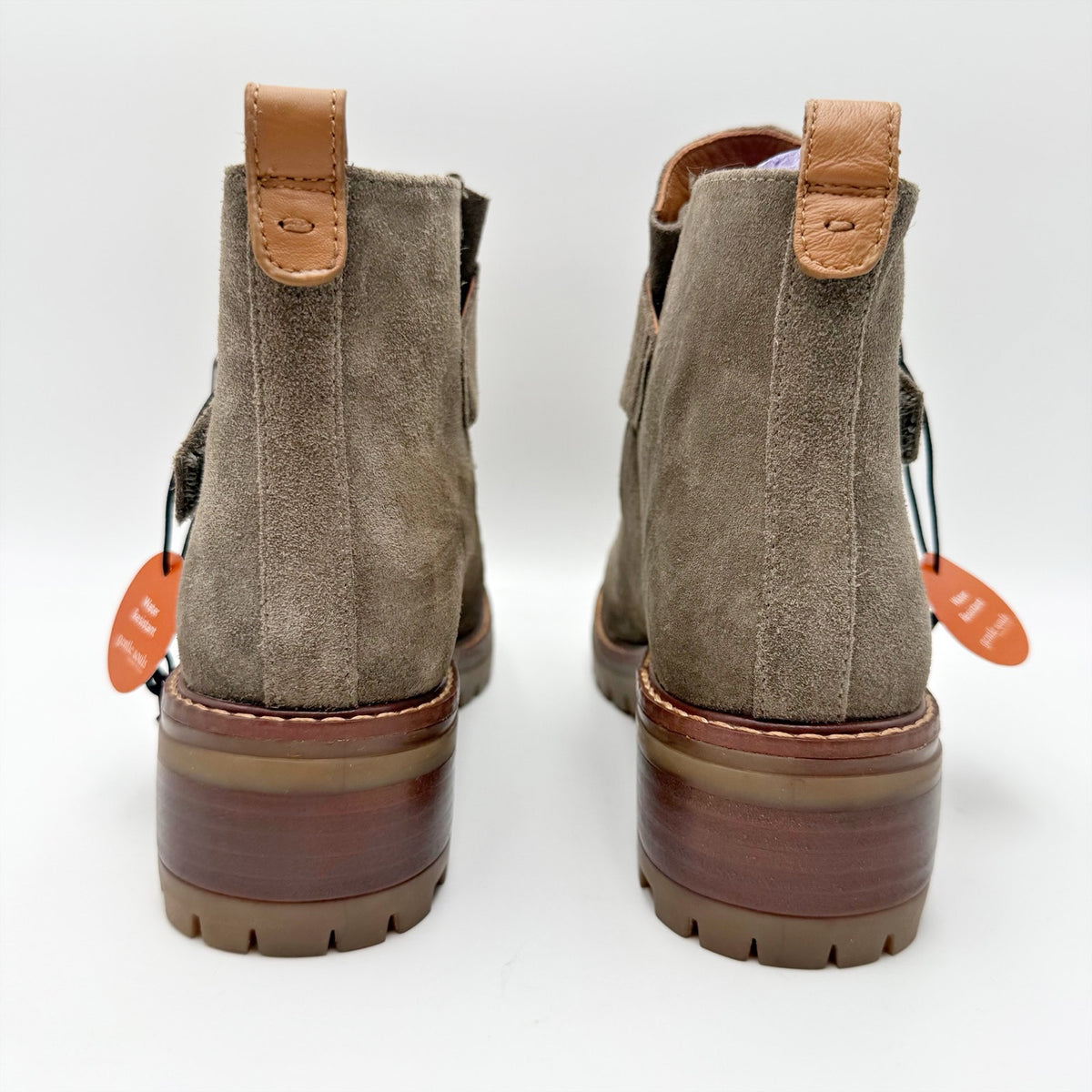 Kenneth Cole Gentle Souls Womens Baden Ankle Boots Size 8 M Grey Suede NIB