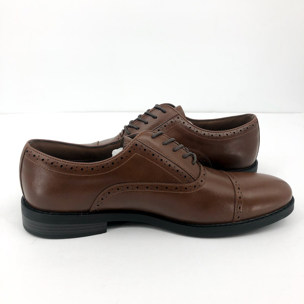 FAIRLANE & SONS Mens Feawin Flex Oxford Shoes Size 13 Tan Brown Leather NWOB
