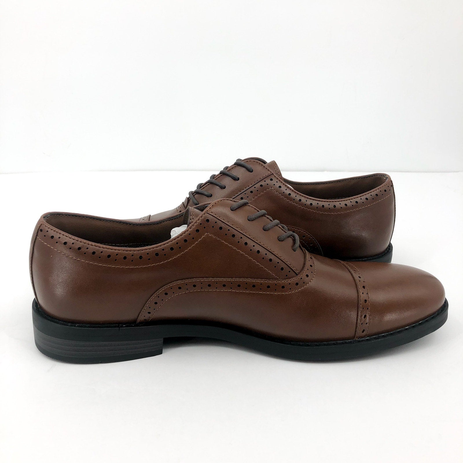 FAIRLANE & SONS Mens Feawin Flex Oxford Shoes Size 13 Tan Brown Leather NWOB