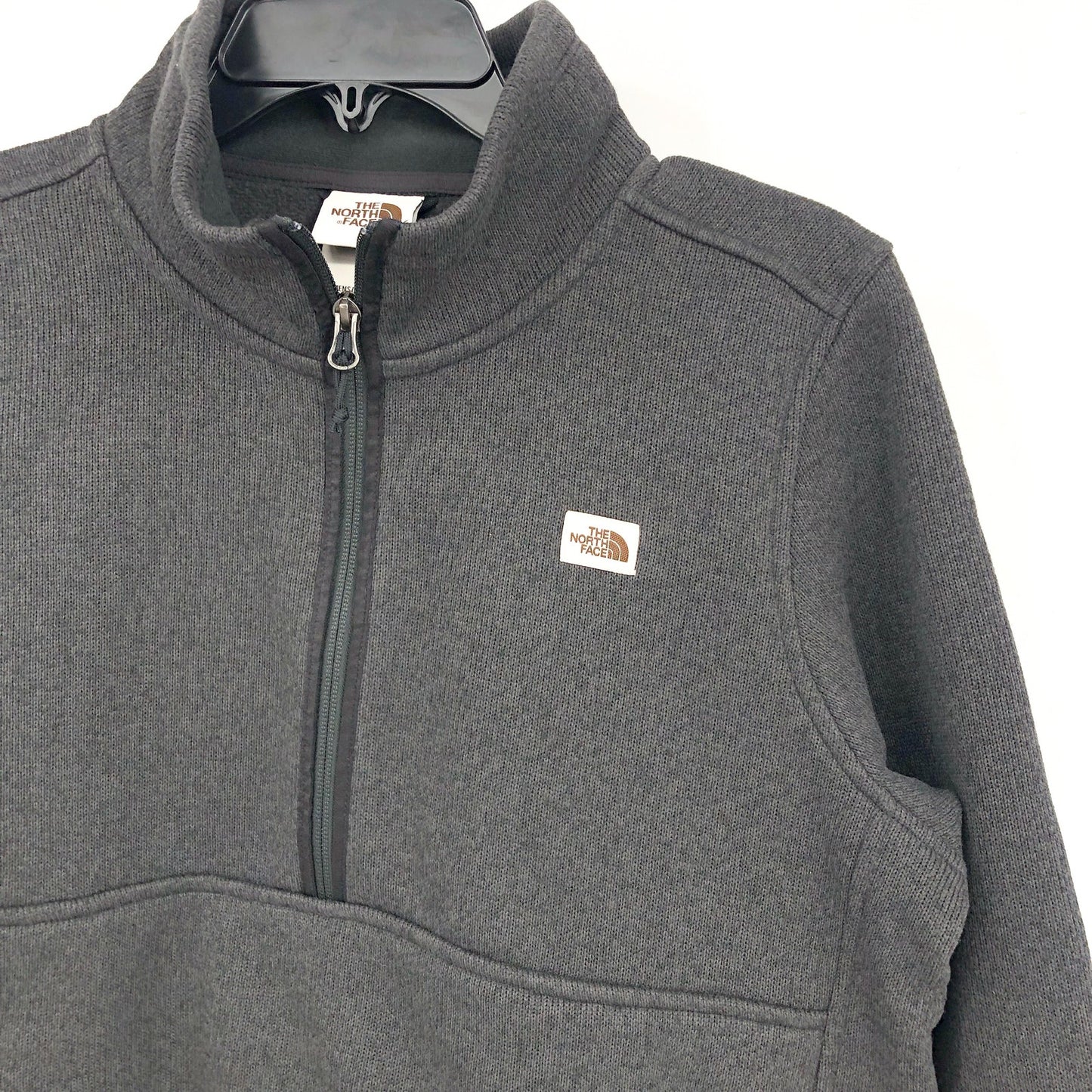 THE NORTH FACE Women Crescent 1/4 Zip Pullover Fleece Medium Black Heather NWT