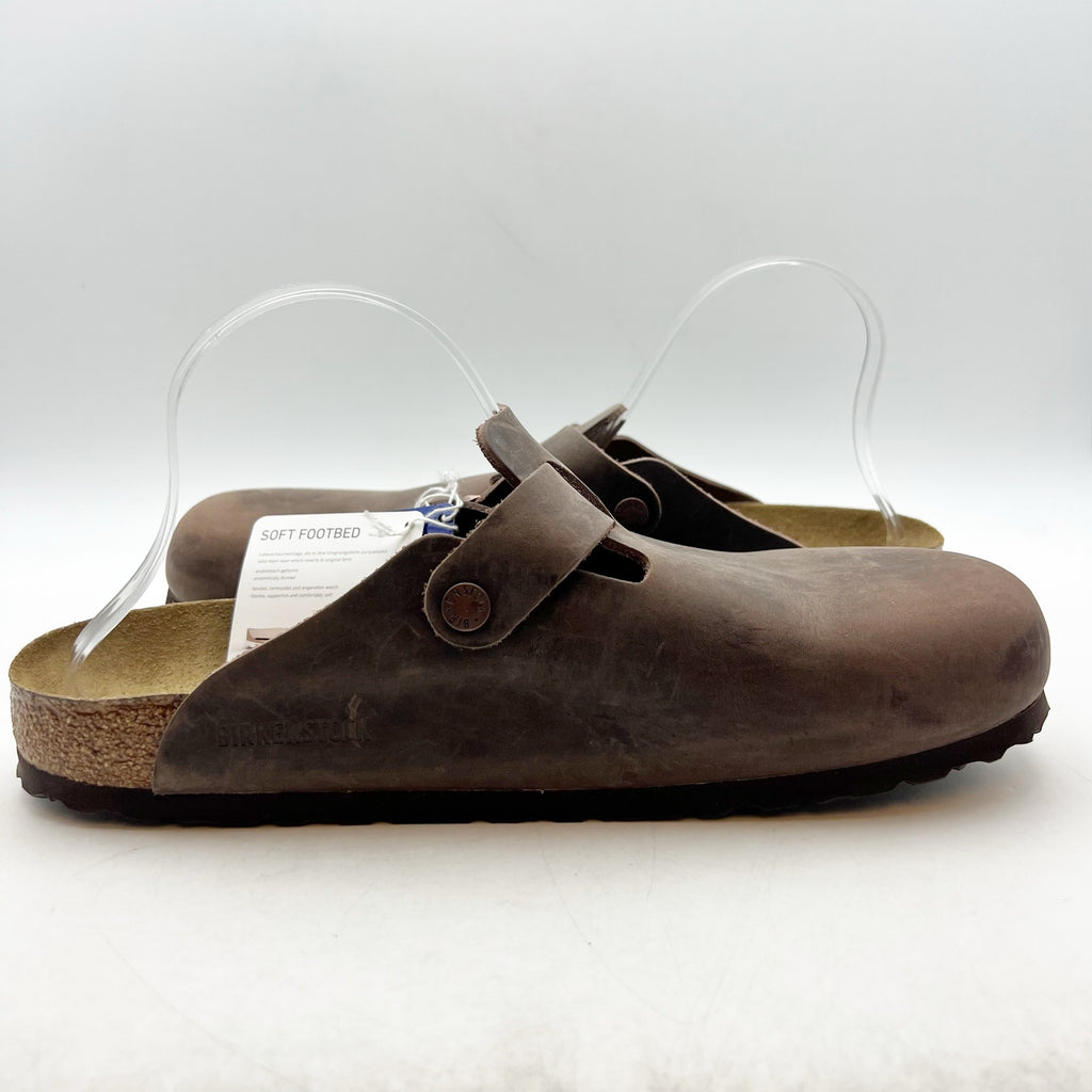 Birkenstock Mens Boston Clogs EU 44 US 11 Brown Leather Slip On NWOB