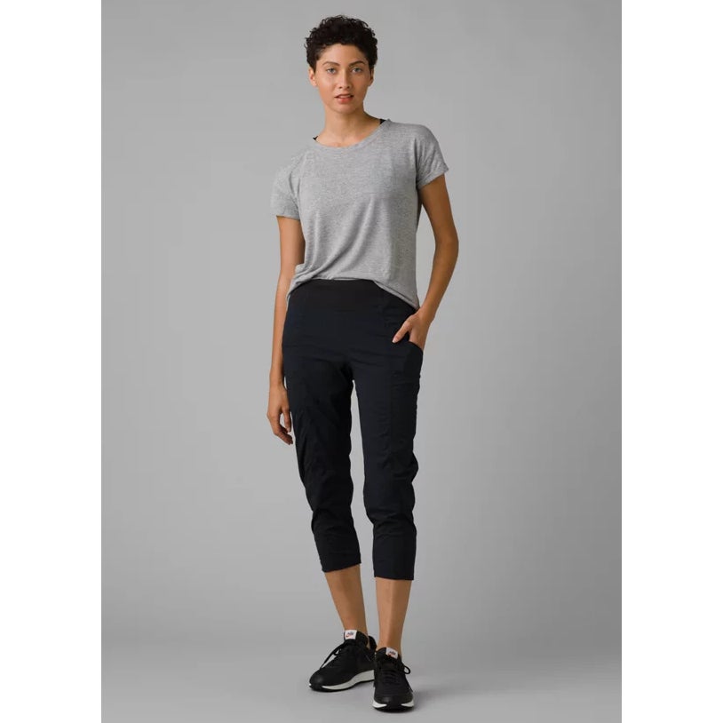 PRANA Women's Koen Capri Pants Small Black Pull-On Drawstring NWT